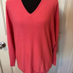 Carmen Marc Valvo Coral V-Neck Sweater
